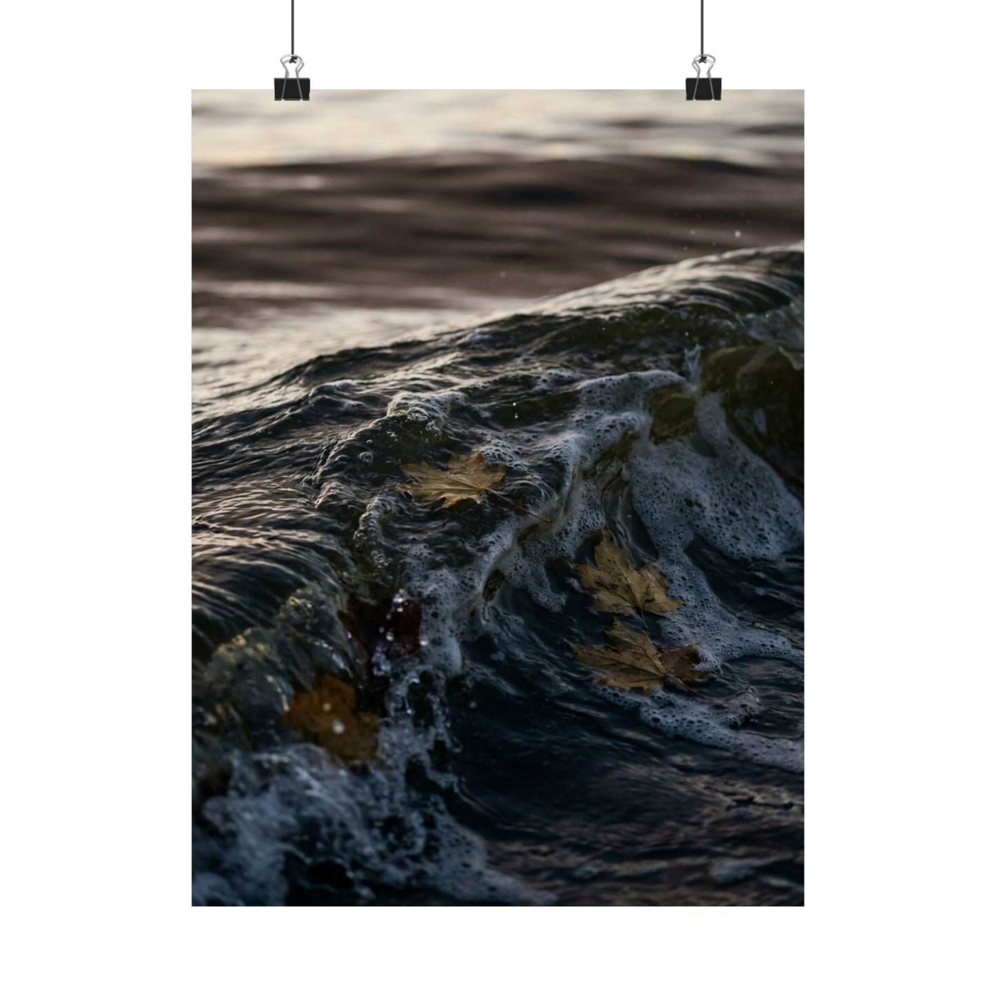 Mono No Aware Ocean Wave Wall Art Print - Dark Japandi Moody Minimal