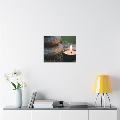 Warm River Stones Canvas Art - Japanese Pattern Japandi