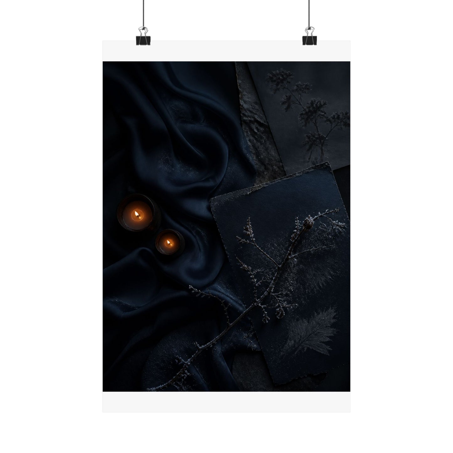 Silk Drape Wall Art Print | Winter Dark Japandi Moody Minimal Art
