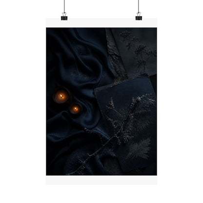 Silk Drape Wall Art Print | Winter Dark Japandi Moody Minimal Art