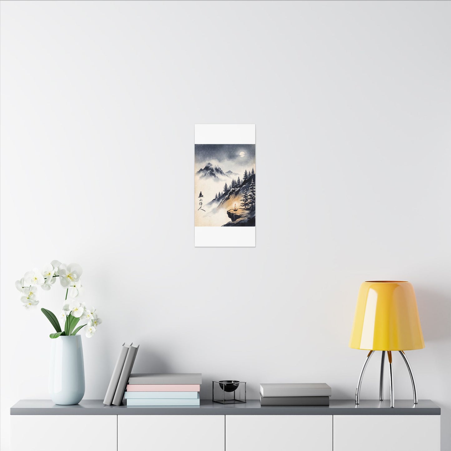 Mountain Mist Canvas Art | Winter Zen Ukiyo E Inspired Art