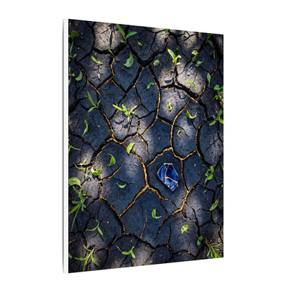 Cracked Earth Canvas Art | Spring Dark Japandi Moody Minimal Art