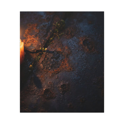 Candlelight Rust Patina Canvas Art - Dark Japandi Ma