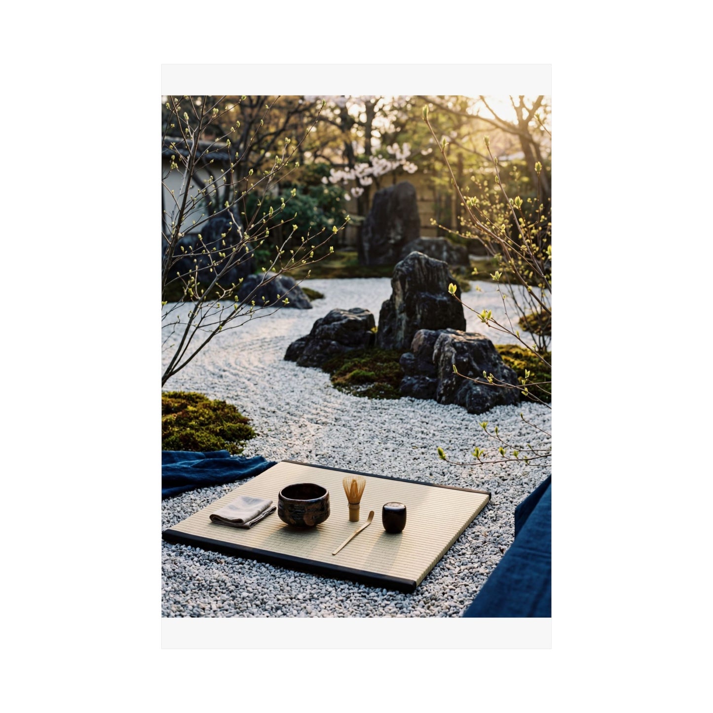Tea Ceremony Wall Art Print | Spring Zen Karesansui Art