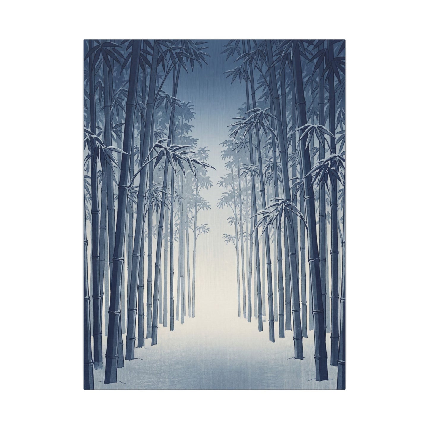 Bamboo Grove Canvas Art | Winter Zen Ukiyo E Inspired Art