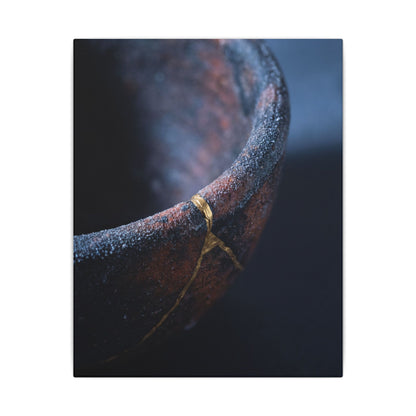 Artful Ceramic Bowl Canvas Art - Broken Beauty Kintsugi