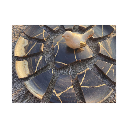 Golden Hour Broken Pottery Canvas Art - Kintsugi Datsuzoku Art Print