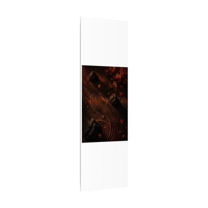 Dark Japandi Rock Garden in Golden Hour | Charcoal Ink Canvas Art