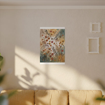 Dried Flowers Canvas Art | Autumn Japandi Watercolor Art