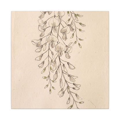 Japandi Wisteria in Golden Hour | Minimal Line Canvas Art