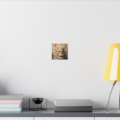 Japandi River Stones in Candlelight | Japanese Pattern Canvas Art
