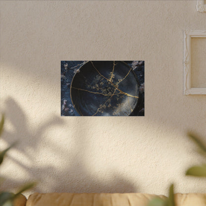 Cherry Blossom Winter Canvas Art | Kintsugi Philosophical Design