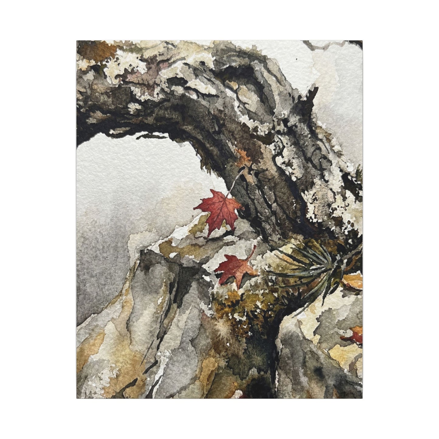 Pine Tree Autumn Canvas Art | Japandi Earthy Design