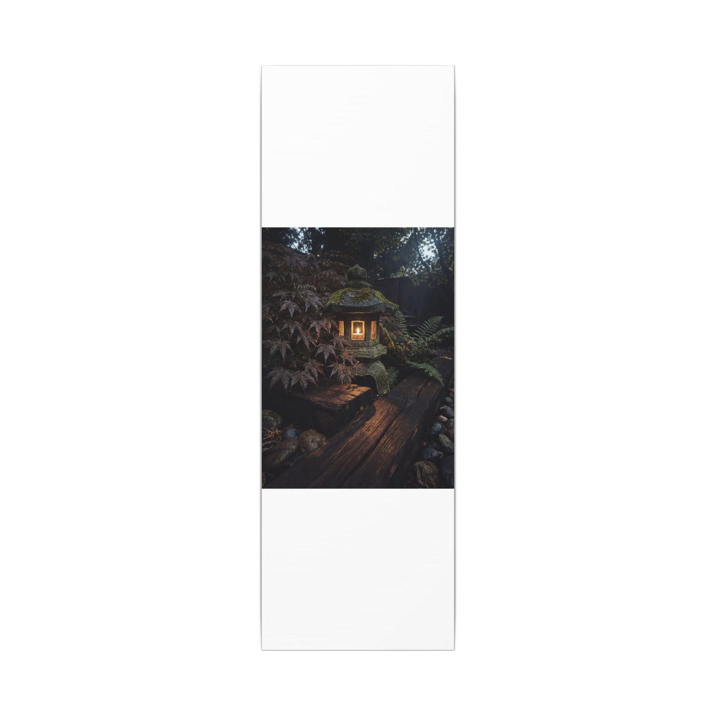 Moody Moonlit Garden Canvas Art - Shadow Zen Dark Japandi