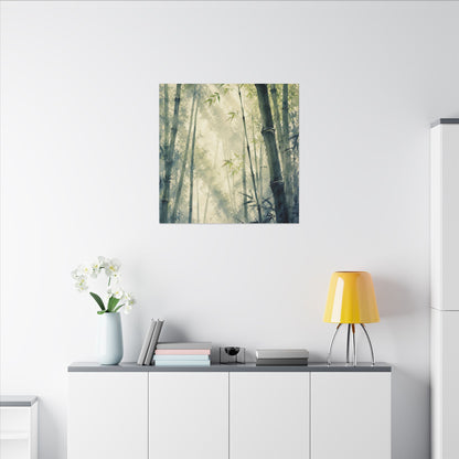 Bamboo Grove Spring Canvas Art | Zen Serene Design