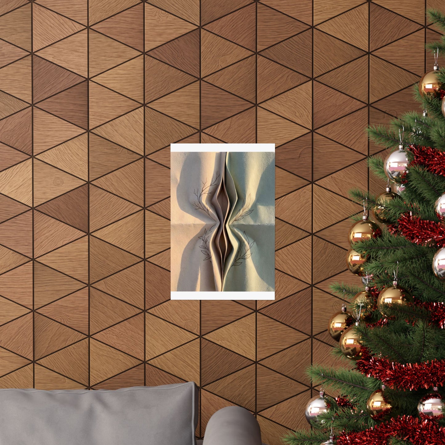 Kanso Paper Fold Wall Art Print - Japandi Minimal Line