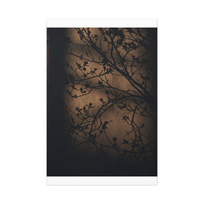 Dark Japandi Shadow Play in Golden Hour | Shadow Zen Canvas Art