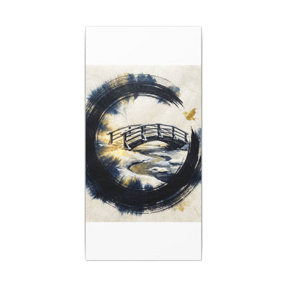 Autumn Ink Brushstroke Karesansui Canvas Art | Peaceful Decor