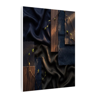 Silk Drape Spring Canvas Art | Dark Japandi Moody Design