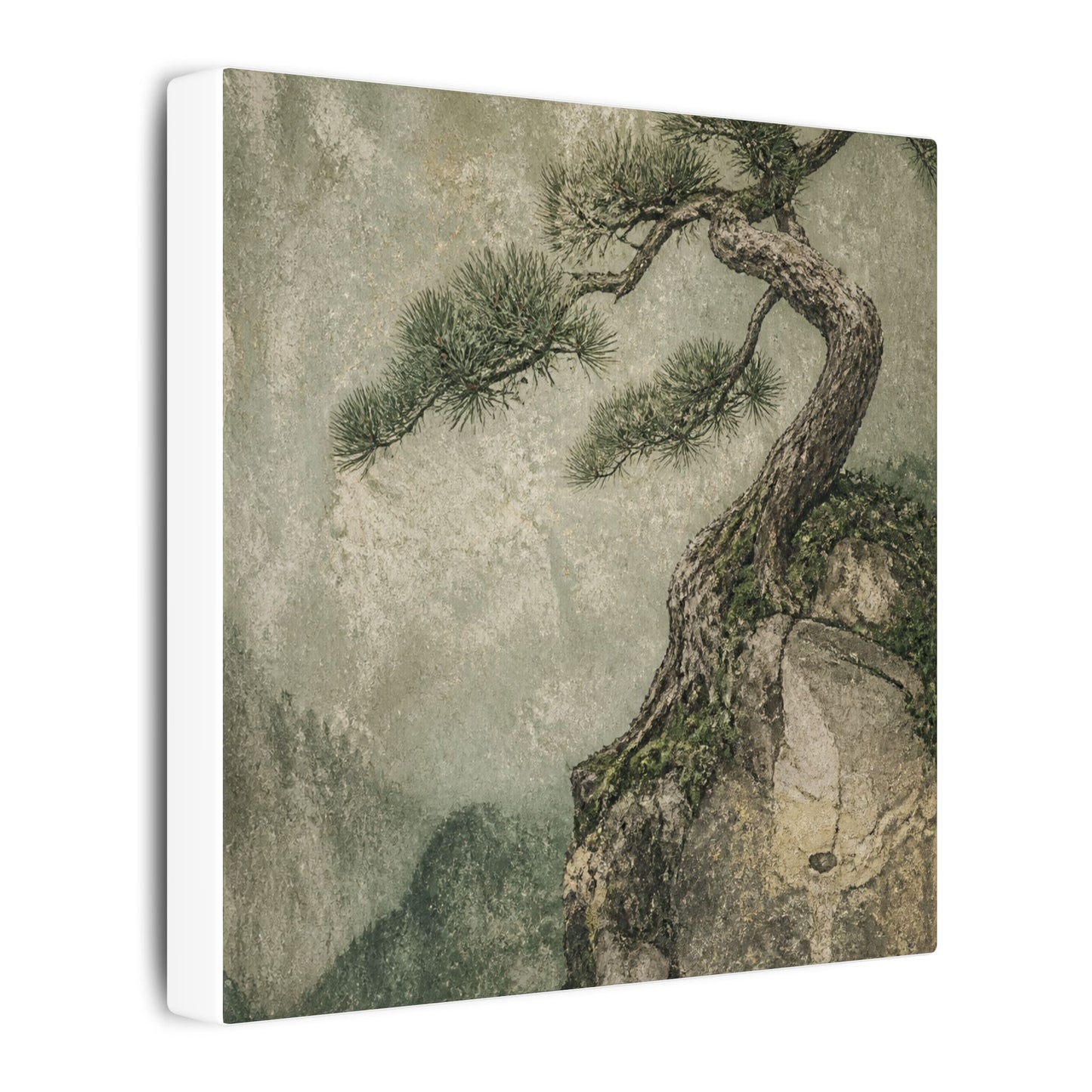 Fukinsei Pine Tree Canvas Art - Japandi Texture