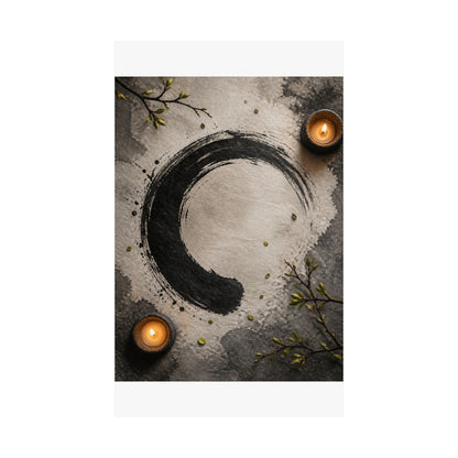 Peaceful Ink Brushstroke Wall Art Print - Enso Zen