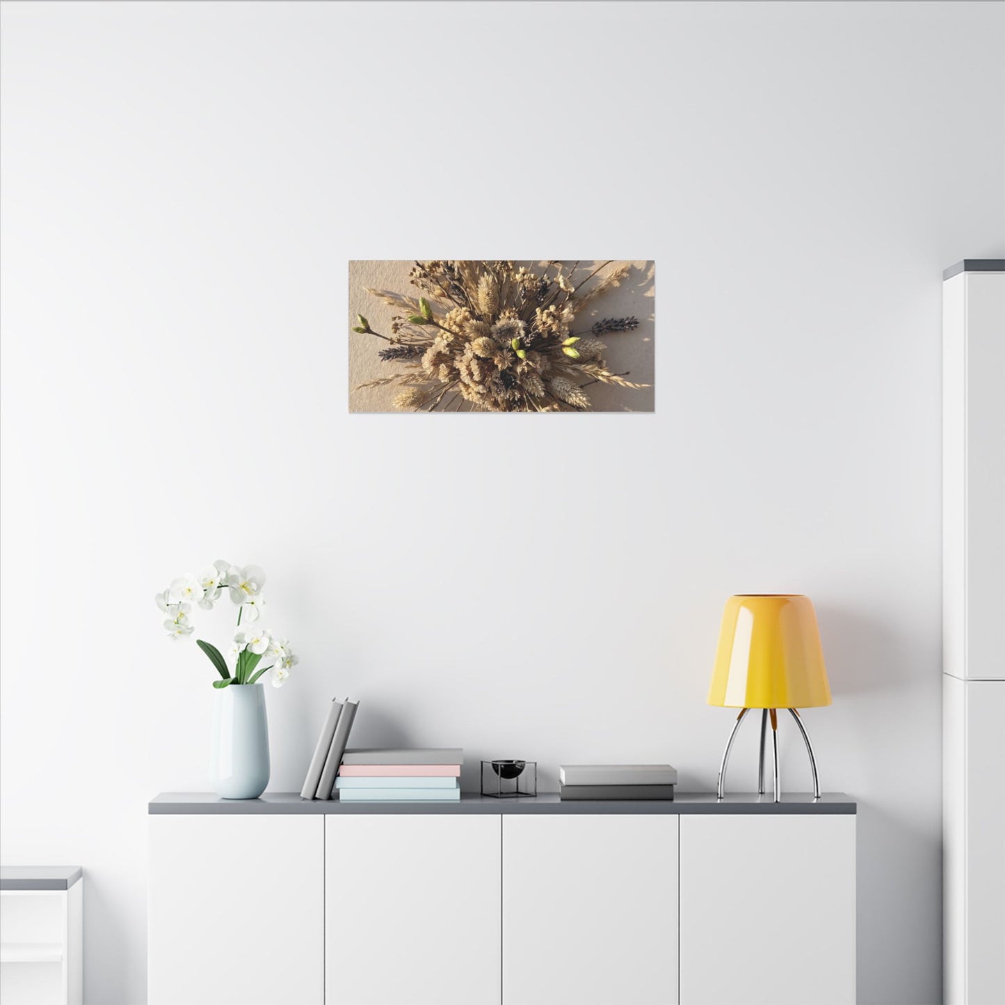 Dried Flowers Spring Canvas Art | Japandi Earthy Design