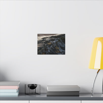 Dark Japandi Ocean Wave in Dawn | Moody Minimal Canvas Art