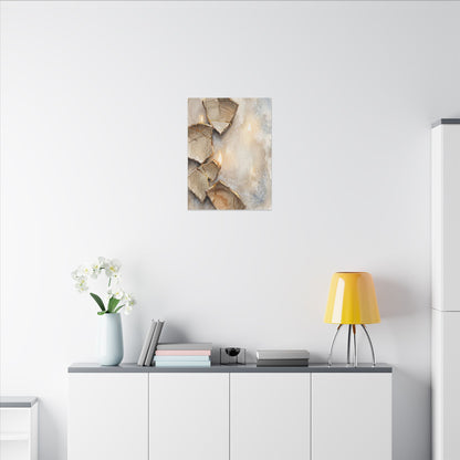 Broken Pottery Winter Canvas Art | Japandi Warm Design