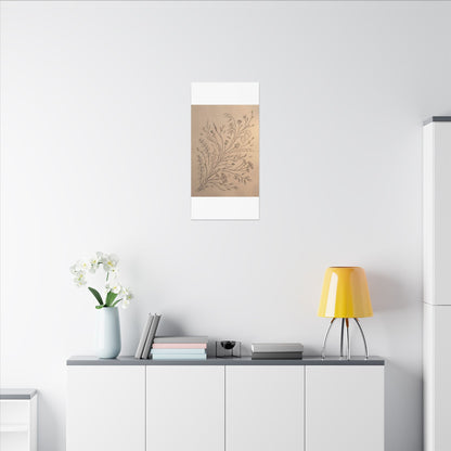 Dried Flowers Canvas Art | Spring Japandi Minimal Line Art