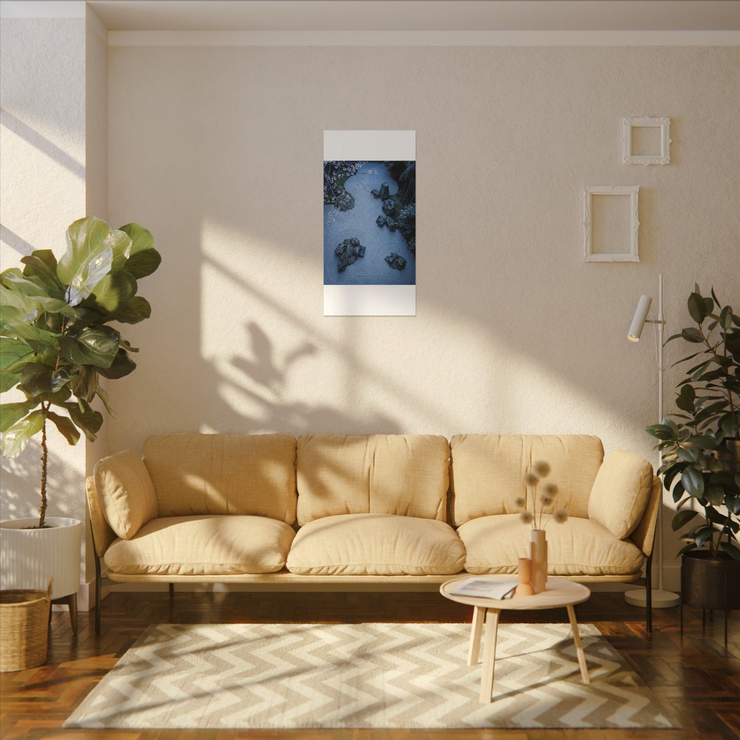 Contemplative Cherry Blossom Canvas Art - Karesansui Zen