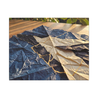 Golden Hour Paper Fold Canvas Art - Kintsugi Ma Art Print