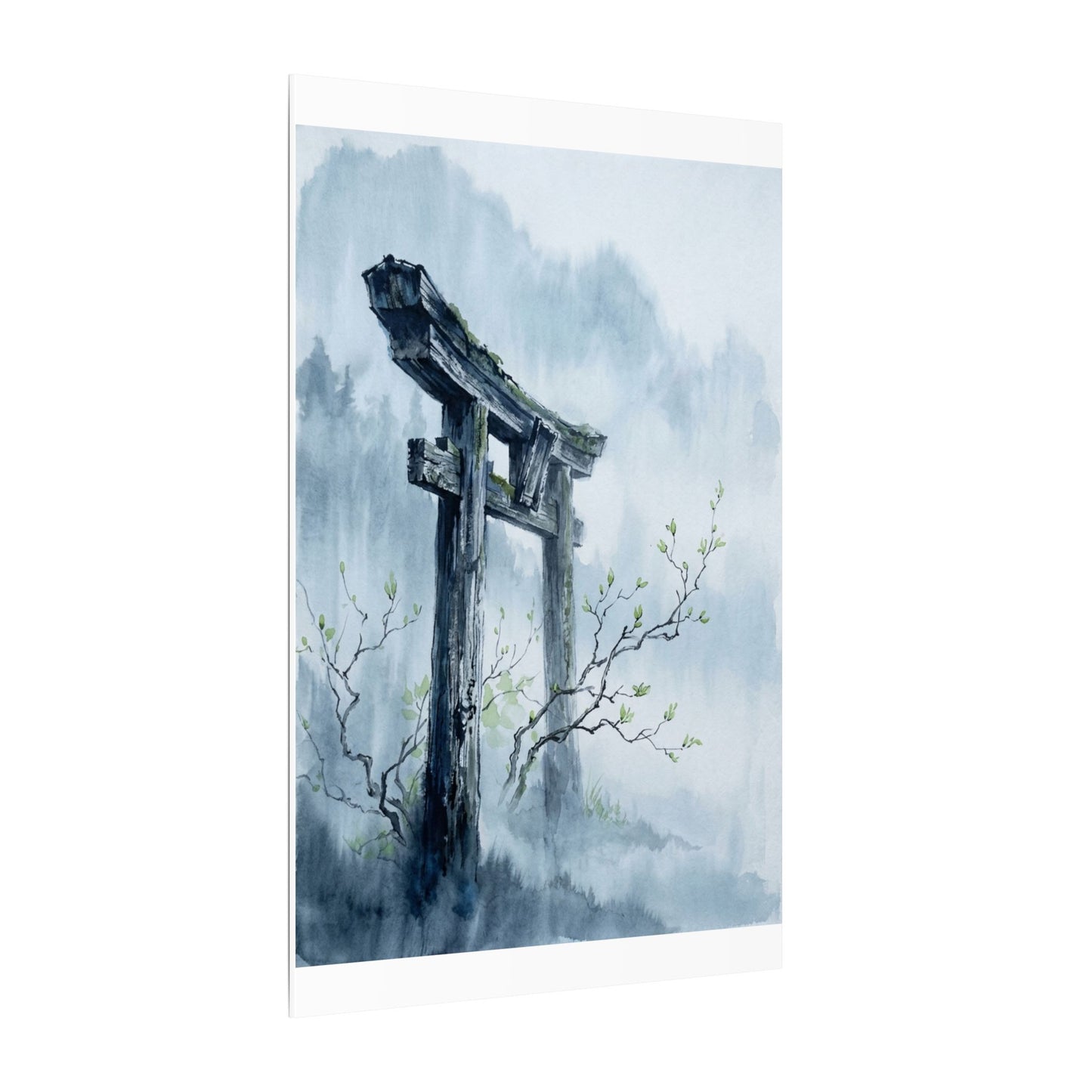 Torii Gate Canvas Art | Spring Zen Sumi E Art