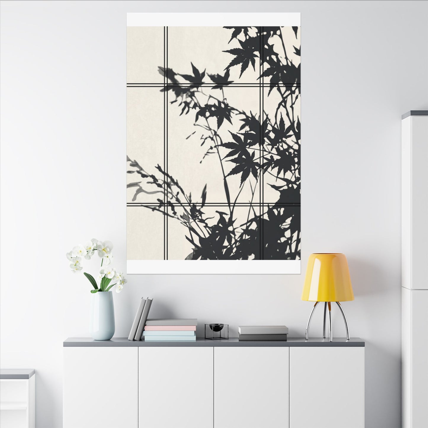 Shoji Screen Canvas Art | Summer Japandi Minimal Line Art