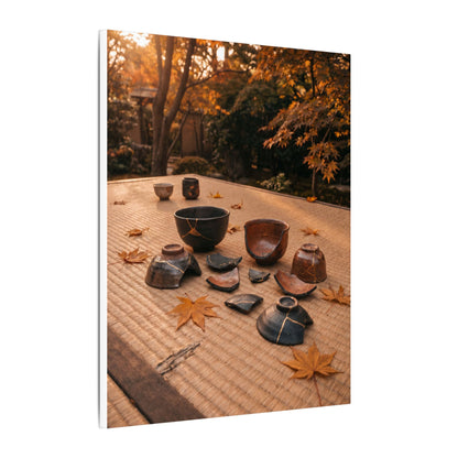Golden Hour Tea Ceremony Canvas Art - Kintsugi Shibui