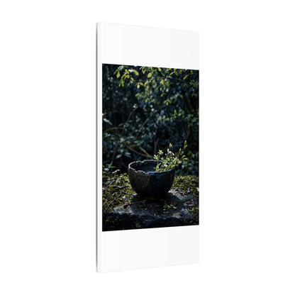 Dappled Ceramic Bowl Canvas Art - Dark Japandi Datsuzoku