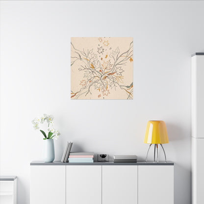 Warm Shadow Play Canvas Art - Minimal Line Japandi