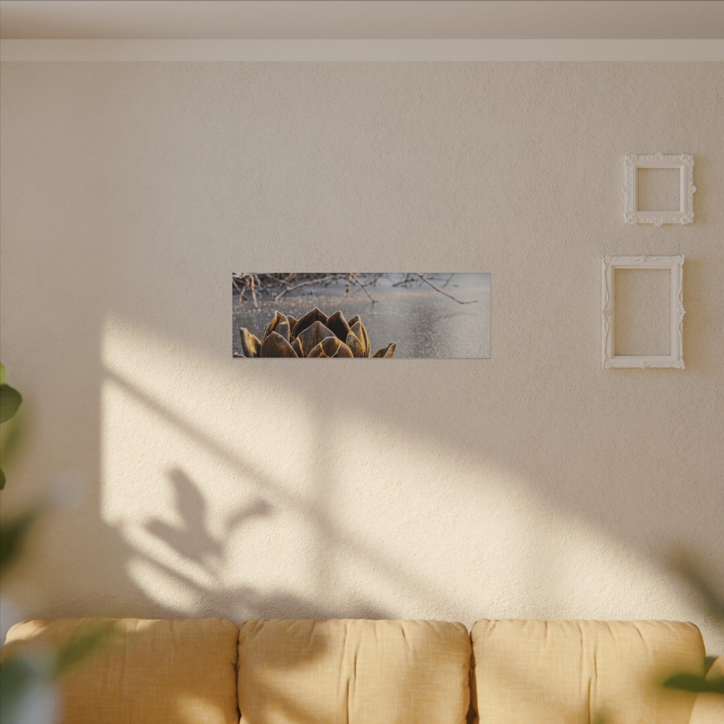 Lotus Flower Gold Repair Canvas Art | Beautiful Kintsugi Art