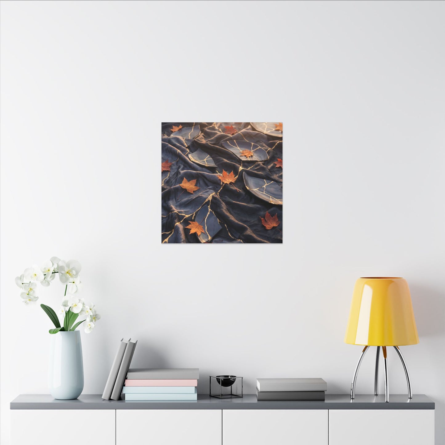 Golden Hour Silk Drape Canvas Art - Kintsugi Shibui