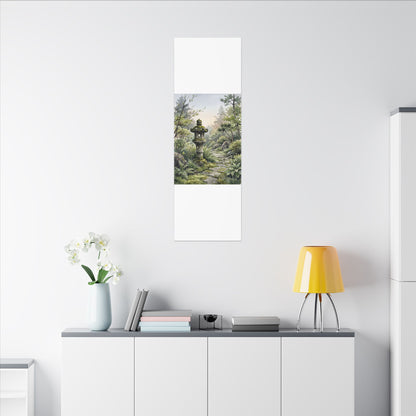 Neutral Stone Lantern Canvas Art - Watercolor Japandi