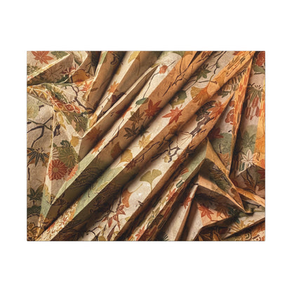 Paper Fold Autumn Canvas Art | Japandi Earthy Design Art Print