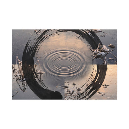 Winter Water Ripple Enso Canvas Art | Tranquil Decor