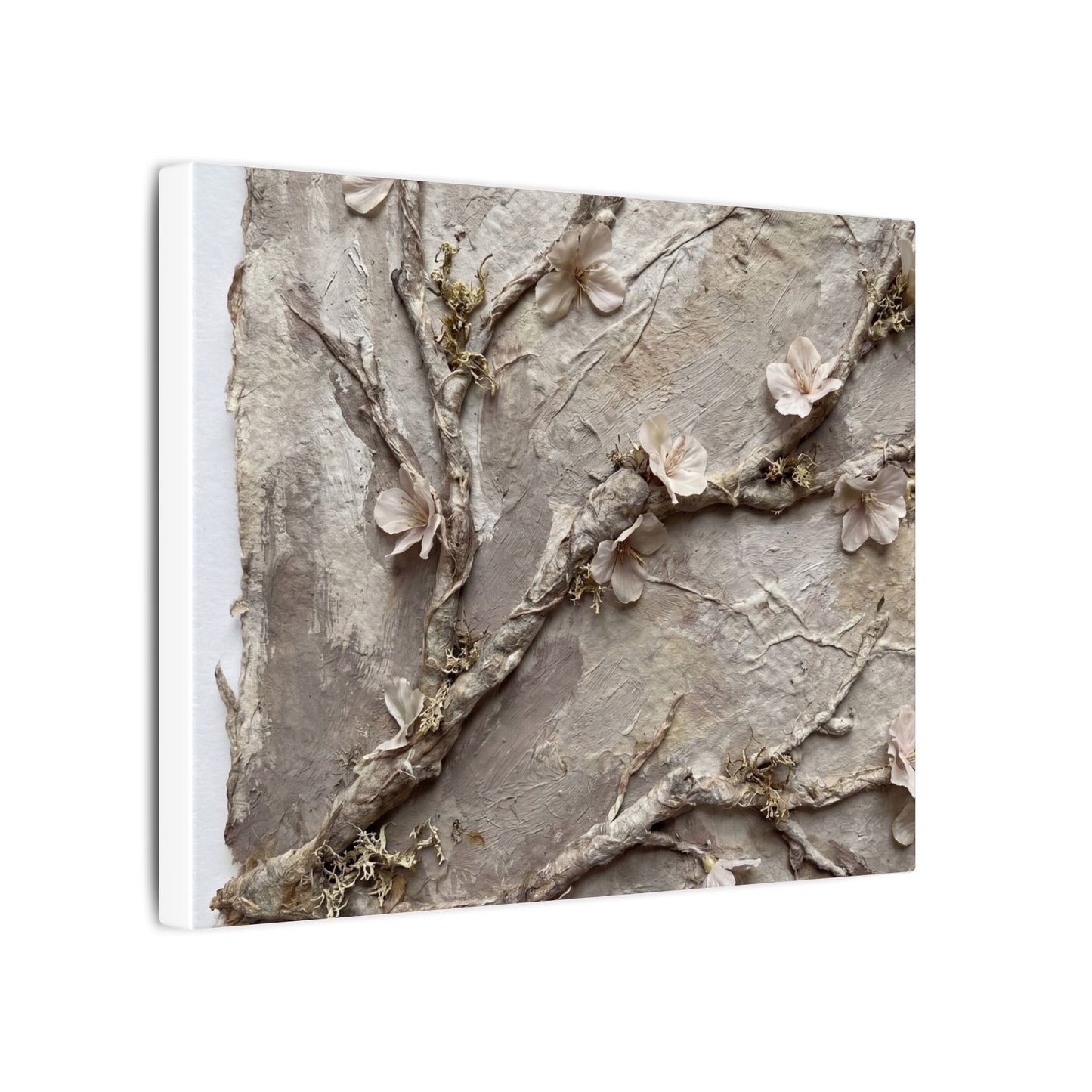 Summer Cherry Blossom Texture Canvas Art | Earthy Decor