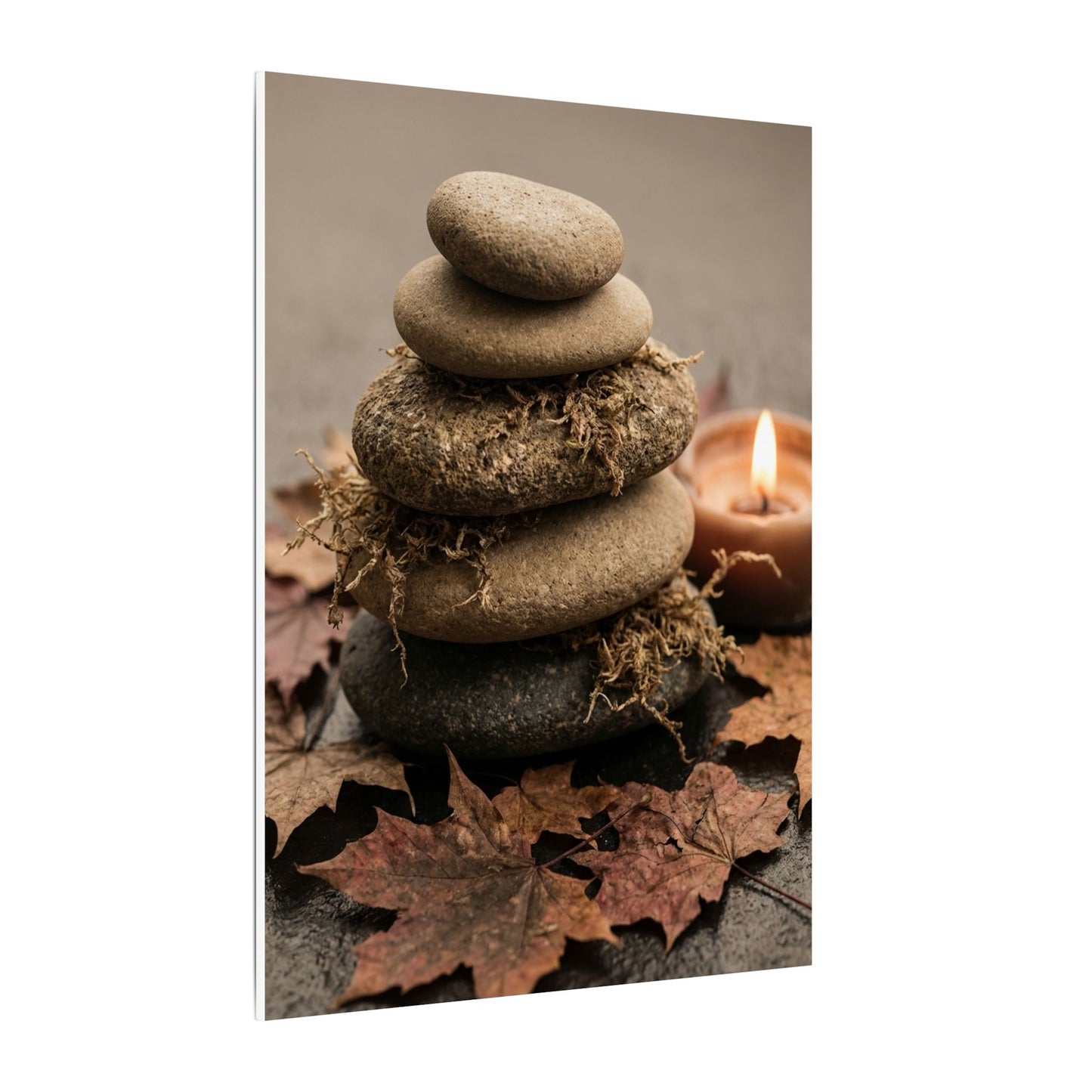 River Stones Canvas Art | Autumn Japandi Texture Art