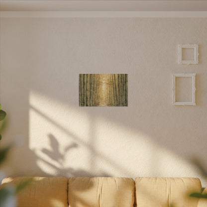 Bamboo Grove Winter Canvas Art | Japandi Elegant Design