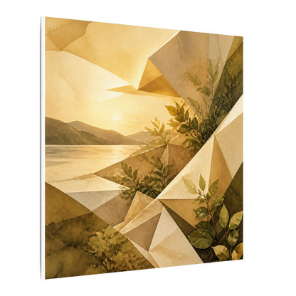 Golden Hour Paper Fold Canvas Art - Japandi Ma
