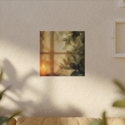 Cozy Shoji Screen Canvas Art - Watercolor Japandi