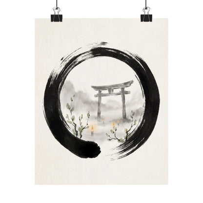 Spring Torii Gate Enso Wall Art Print | Calm Decor Art Print