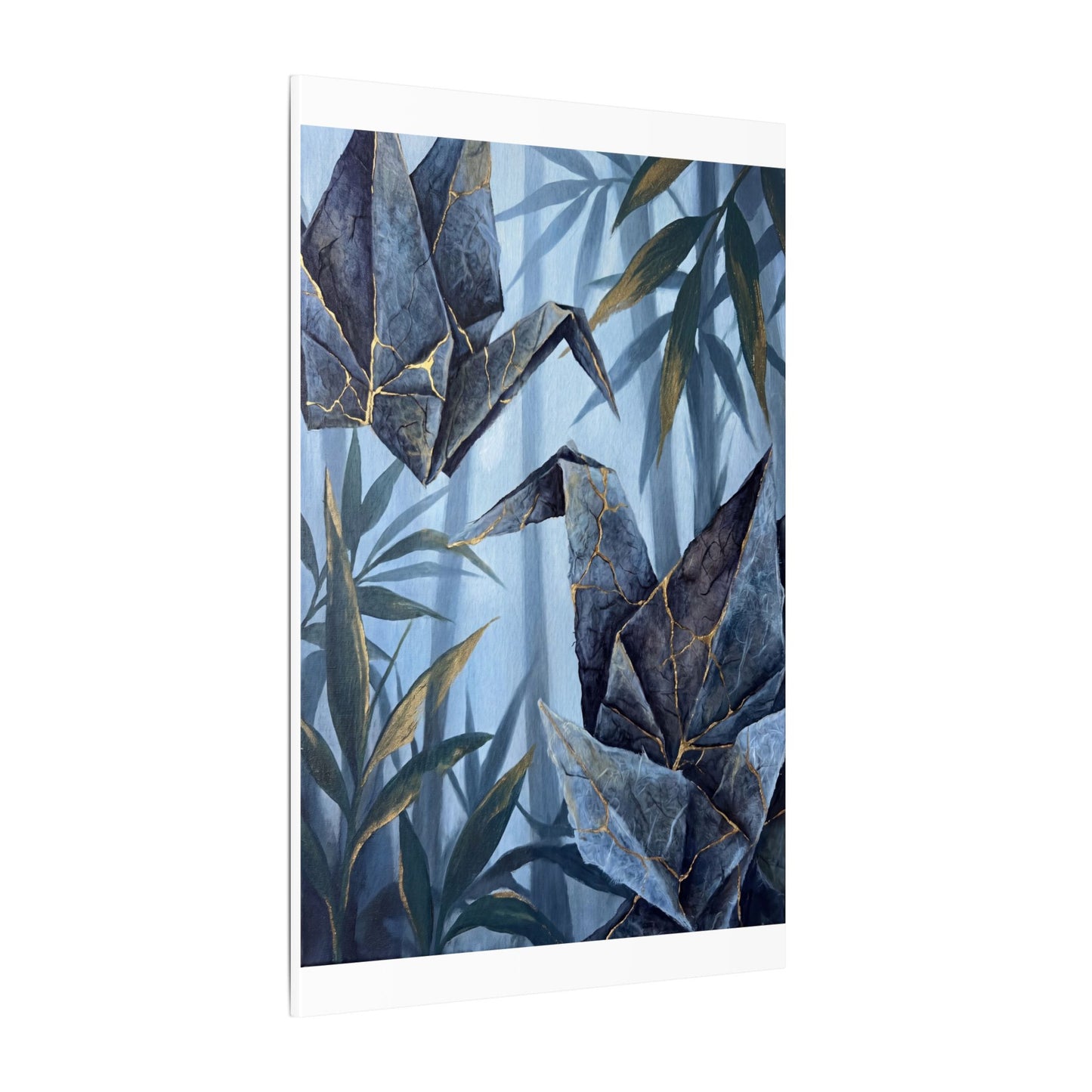 Paper Fold Canvas Art | Summer Kintsugi Crackle Gold Art