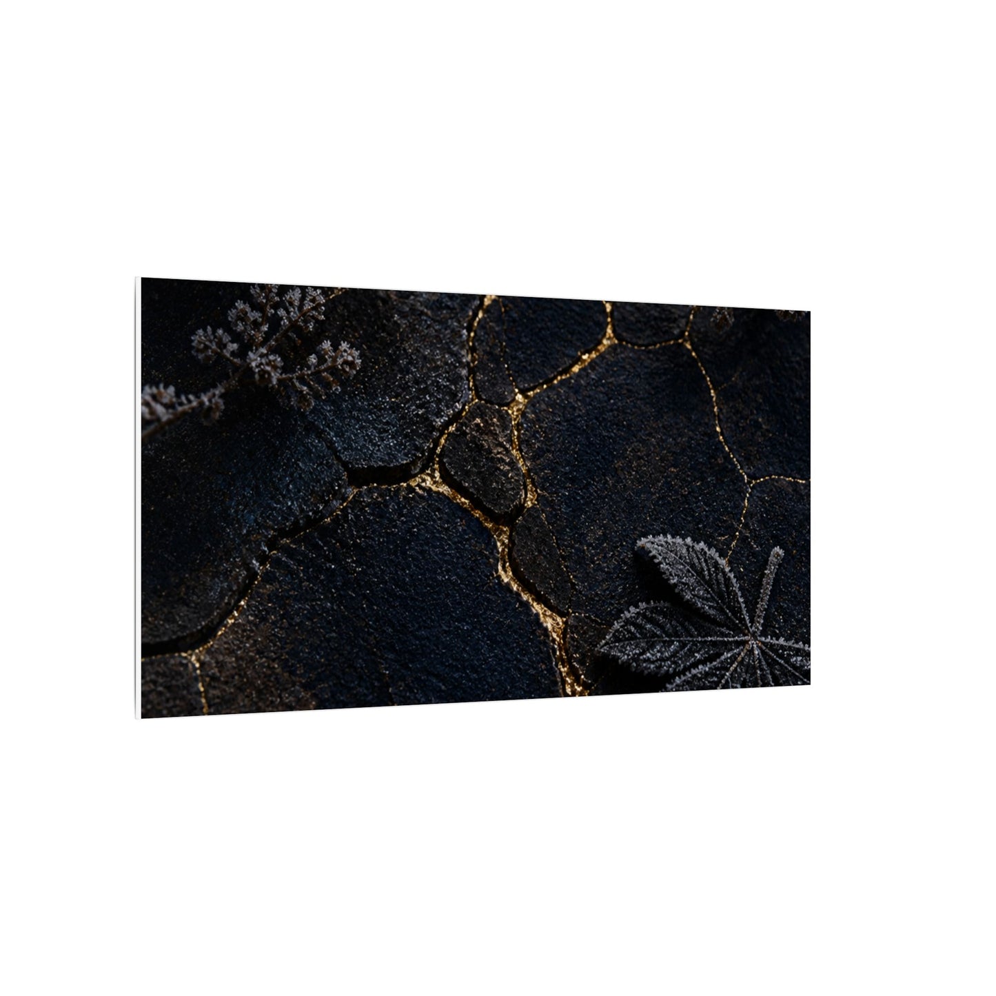 Candlelight Cracked Earth Canvas Art - Dark Japandi Ma