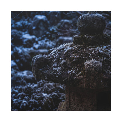 Moody Stone Lantern Canvas Art - Shadow Zen Dark Japandi